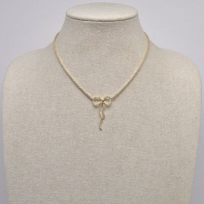 CN01206N1G CZ/G BOW NECKLACE