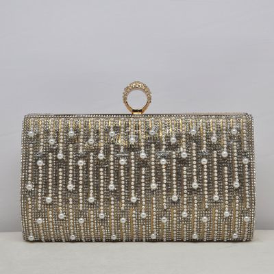 HF2169CGLD PEARLS W/CRY LINES W/ RING TOP PUR