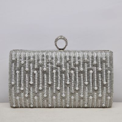 HF2169CSLV PEARLS W/CRY LINES W/ RING TOP PUR