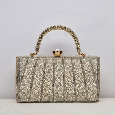 HF1048CGOLD PEARLS W/CRY LINES JEWL FLWR TOP PUR