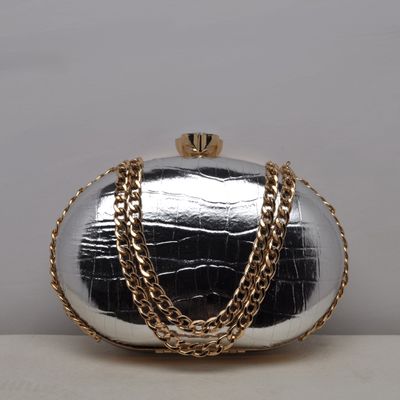 HF0145CSILV SILV EMBSD METALIC CHN HNDL PR