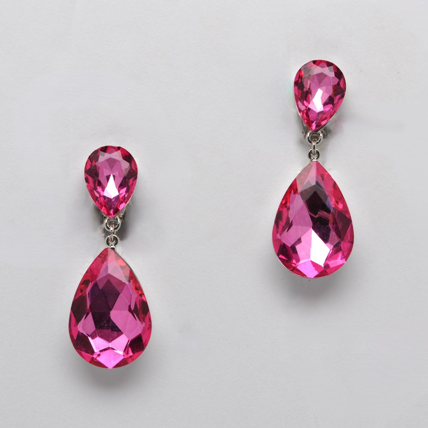 CJ0226E69S  ROSE/S CLIP PEAR TOP/BOTTOM EARR