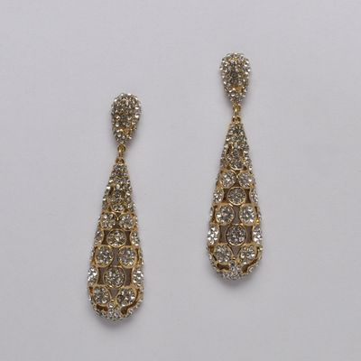 CJ814E1G CLR/G 3&quot; DBL TRDRP DNGL EAR