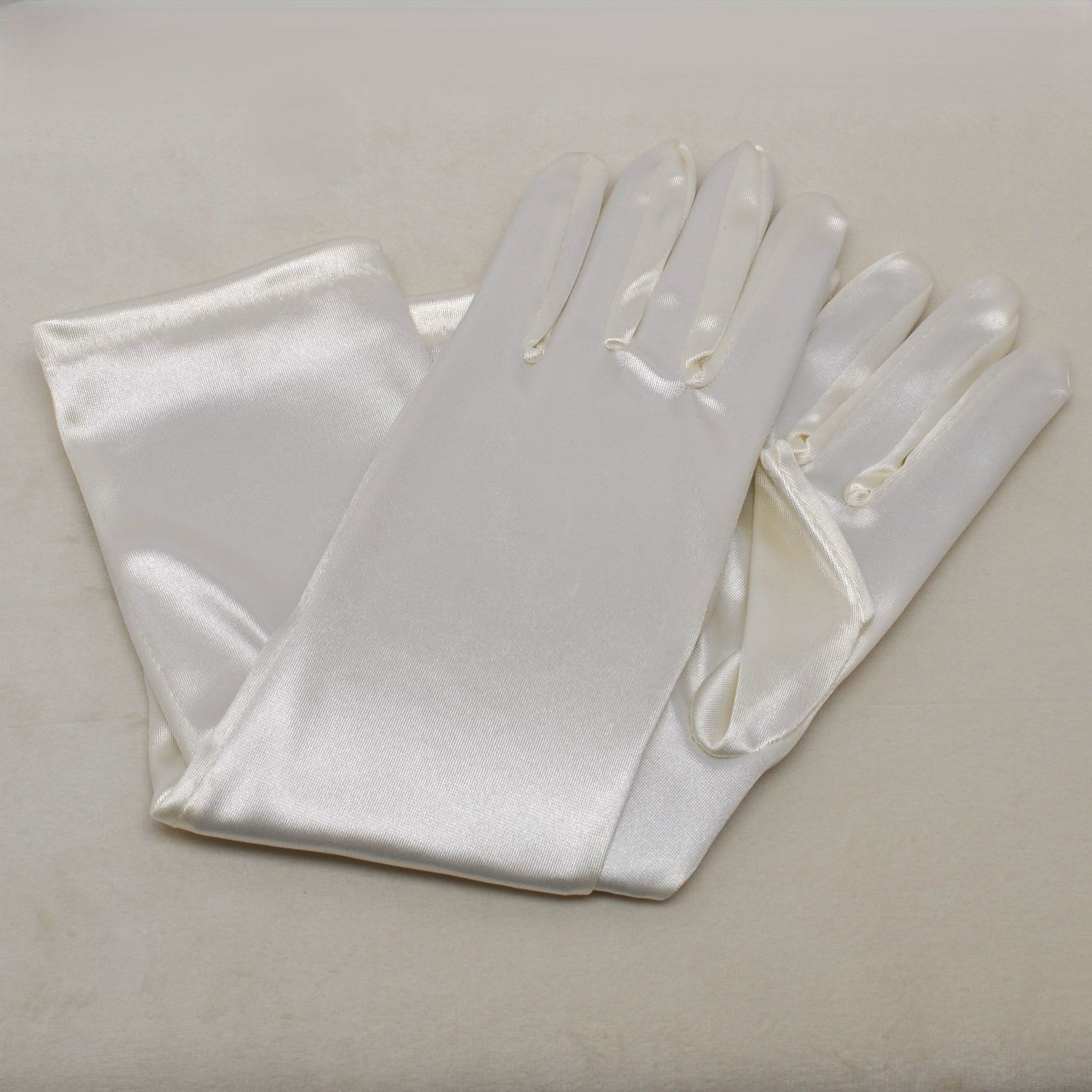 B0108G40 8&quot; IVORY SATIN GLOVES