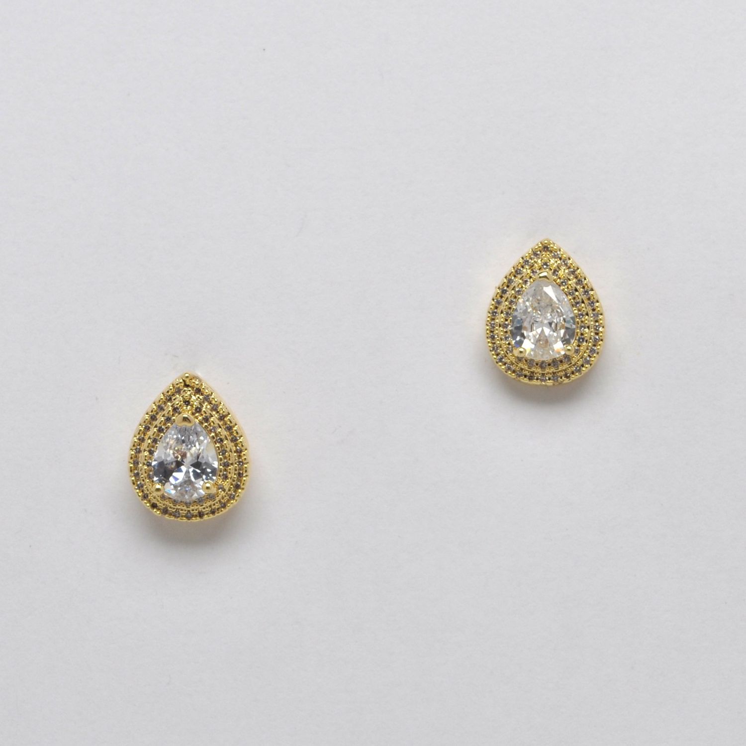 JL3646E1G CZ/G  CRY/G TEARDROP STUD CRYSTAL TRIM EARR