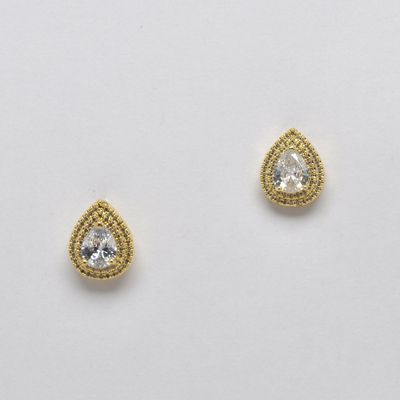 JL3646E1G CZ/G  CRY/G TEARDROP STUD CRYSTAL TRIM EARR
