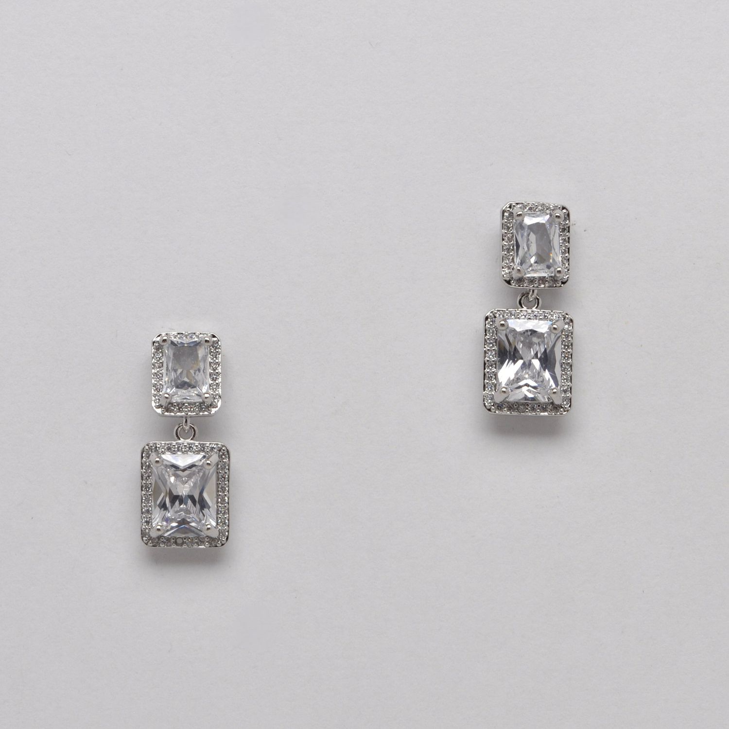 JL2447E1S CZ/S  CRY/S SQUR STUD DBLE DANGLEEARR