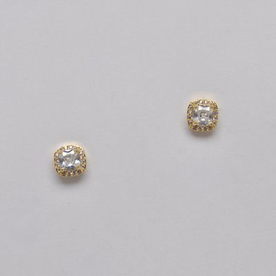 JL3677E1G CZ/G  SQR STUD RND STNS EARR