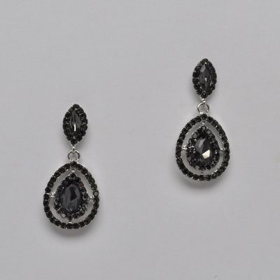 SI4852E7S  BLK/DIAM/S  DBL MARQUISE AND TRDRP DANGLE ER