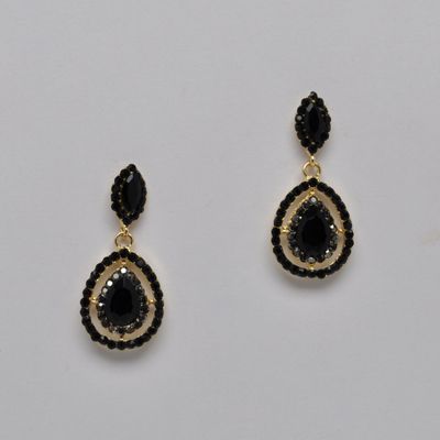 SI4852E2G  JET/BLK/G DBL MARQUISE AND TRDRP DANGLE ER