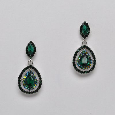 SI4852E18S  JET/BLK/G DBL MARQUISE AND TRDRP DANGLE ER