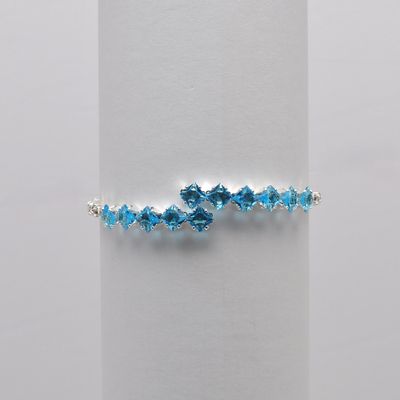 CC0070B13S1 CZ/AQUA/S DBL DMND SHP STNS WRAP BRC