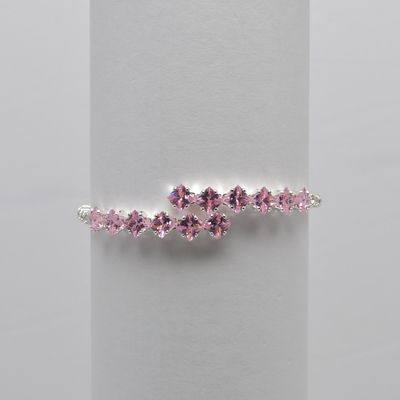 CC0070B33S1 CZ/LTROSE/S DBL DMND SHP STNS WRAP BRC