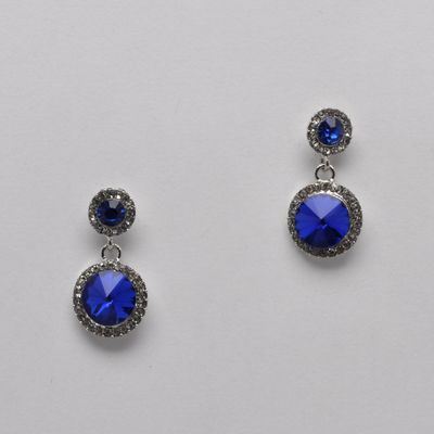 SI4850E12S1 SAPPH/S TWO LNKD CIRC DRPS 1.5" EARR