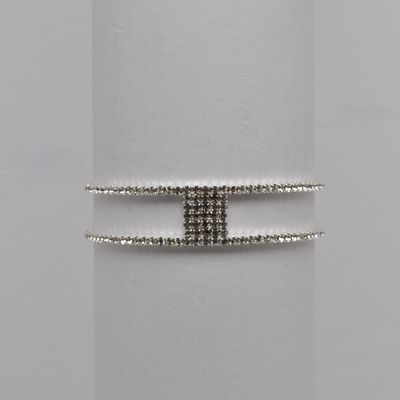 J83768B1S CLR/S CNTR SML CRYS OPEN CUFF BRAC