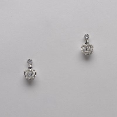 CJ1546E1S CZ/S CROWN DROP EARRING