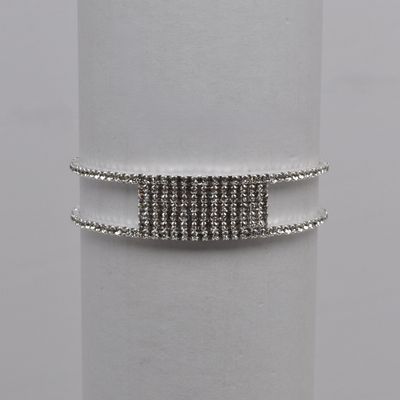 J83769B1S CLR/S 2 ROW CNTR CRY CUFF BRAC