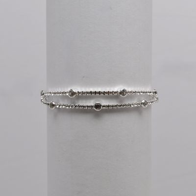 J82746B1S CRY/SIL TWO ROW WIRE BRACELET