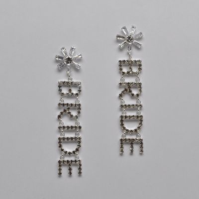 J28318E1S CZ/S FLWR BRIDE EAR