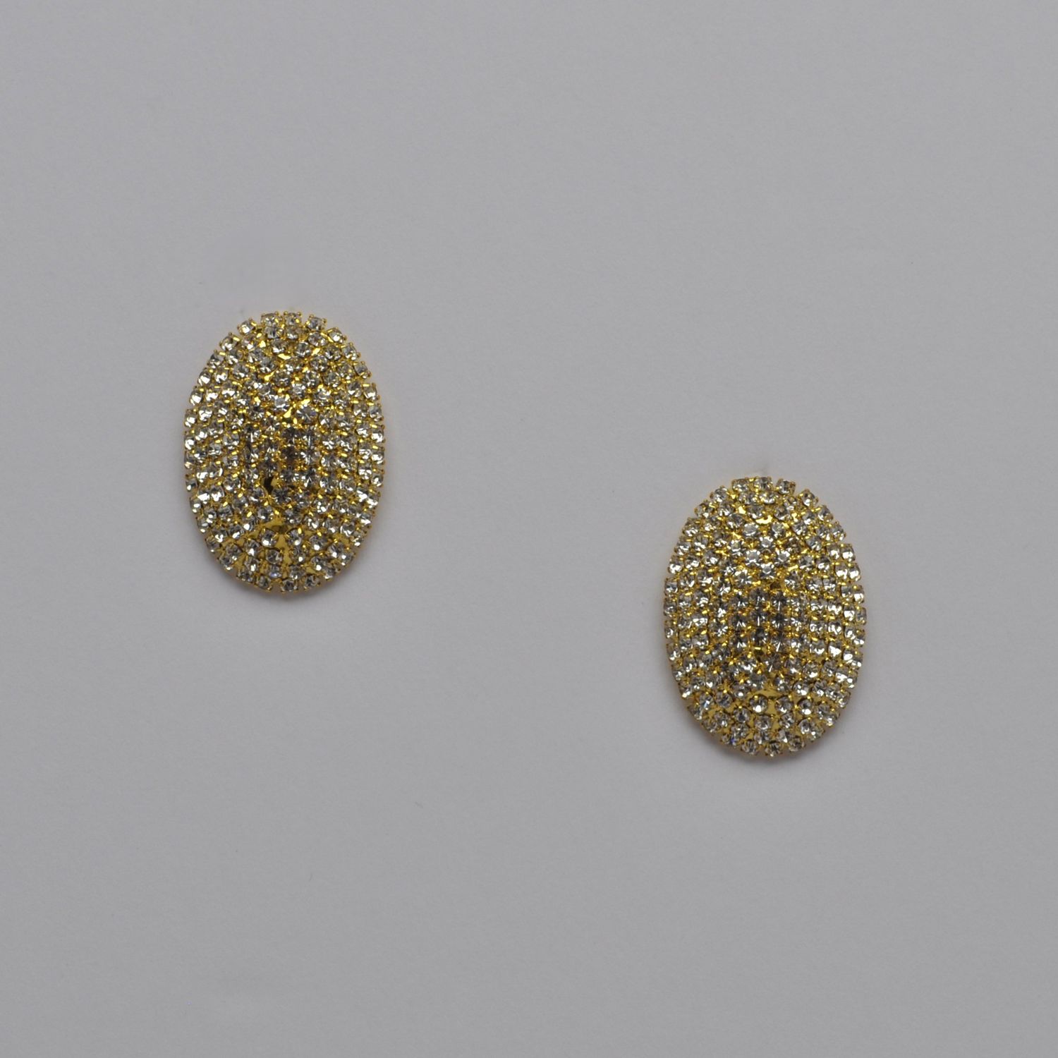 EN5571E1G CLR/G PAVE OVAL STN LRG BTTN CLIP ER