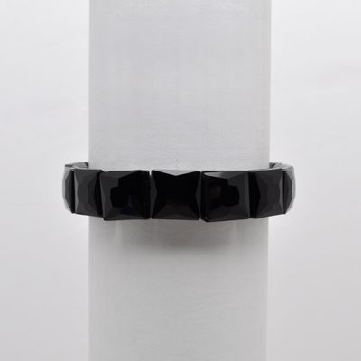 QQ1992B2BK  BLK/BK  SQUARE STN STT BRCLT