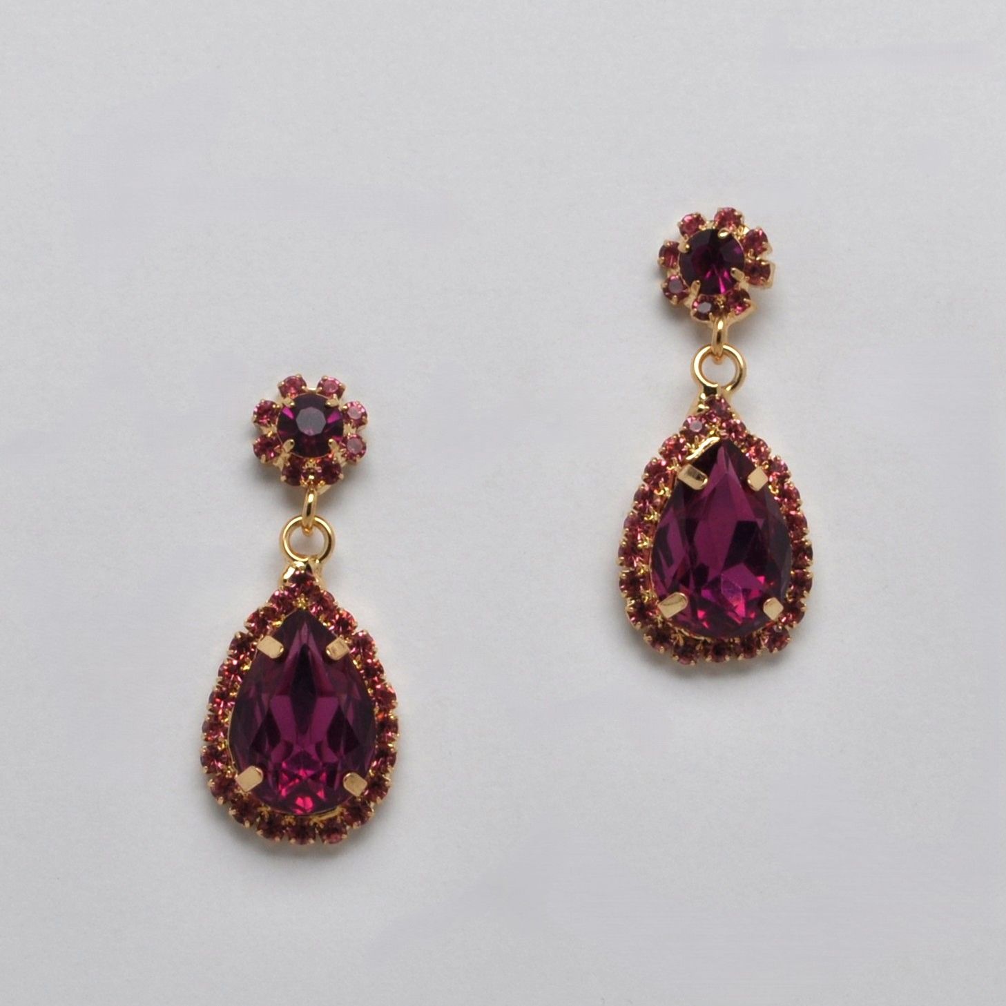 CC0061E27G FUSCHI/G FLWR TEAR DRP BTTM LNKD ER