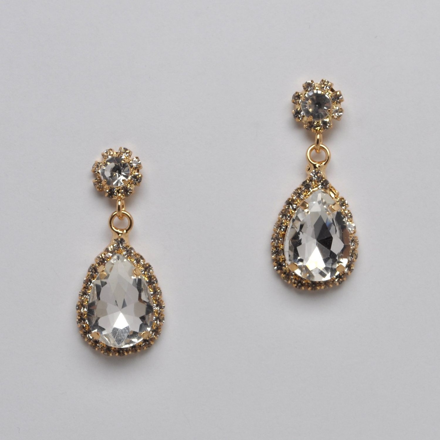 CC0061E1G CLR/G FLWR TEAR DRP BTTM LNKD ER