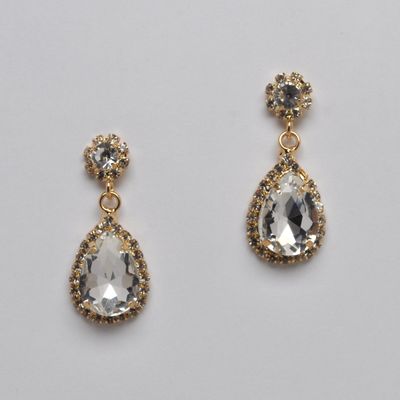 CC0061E1G CLR/G FLWR TEAR DRP BTTM LNKD ER