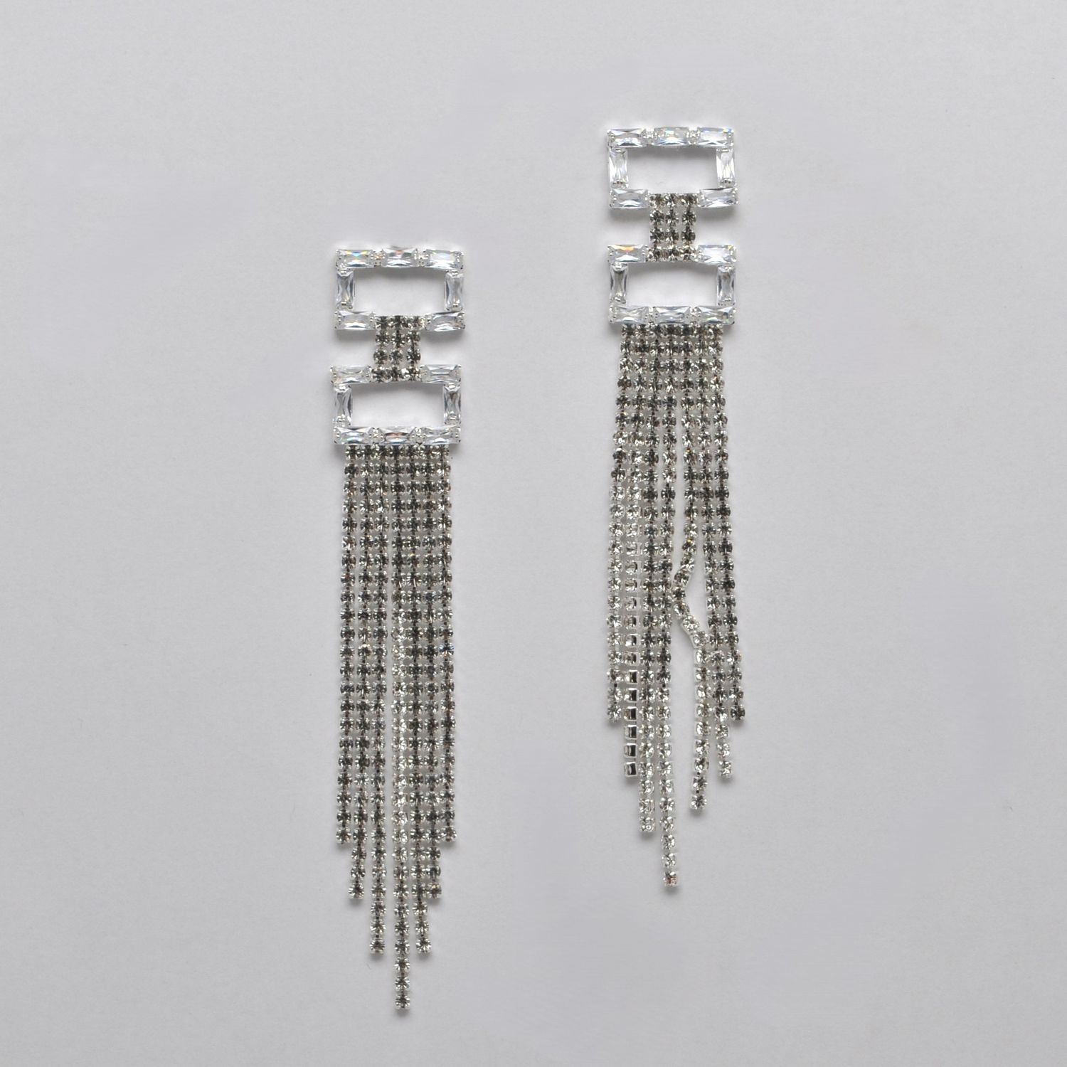 CC0079E1S CRY/S  DBL RECTNGLE TOP OMBRE TASSL EAR