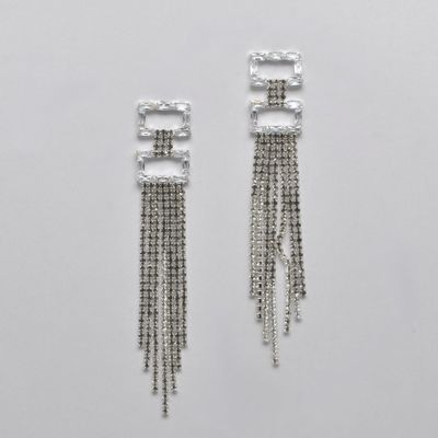 CC0079E1S CRY/S  DBL RECTNGLE TOP OMBRE TASSL EAR