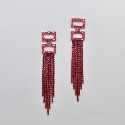 CC0079E69G ROSE/G  DBL RECTNGLE TOP OMBRE TASSL EAR