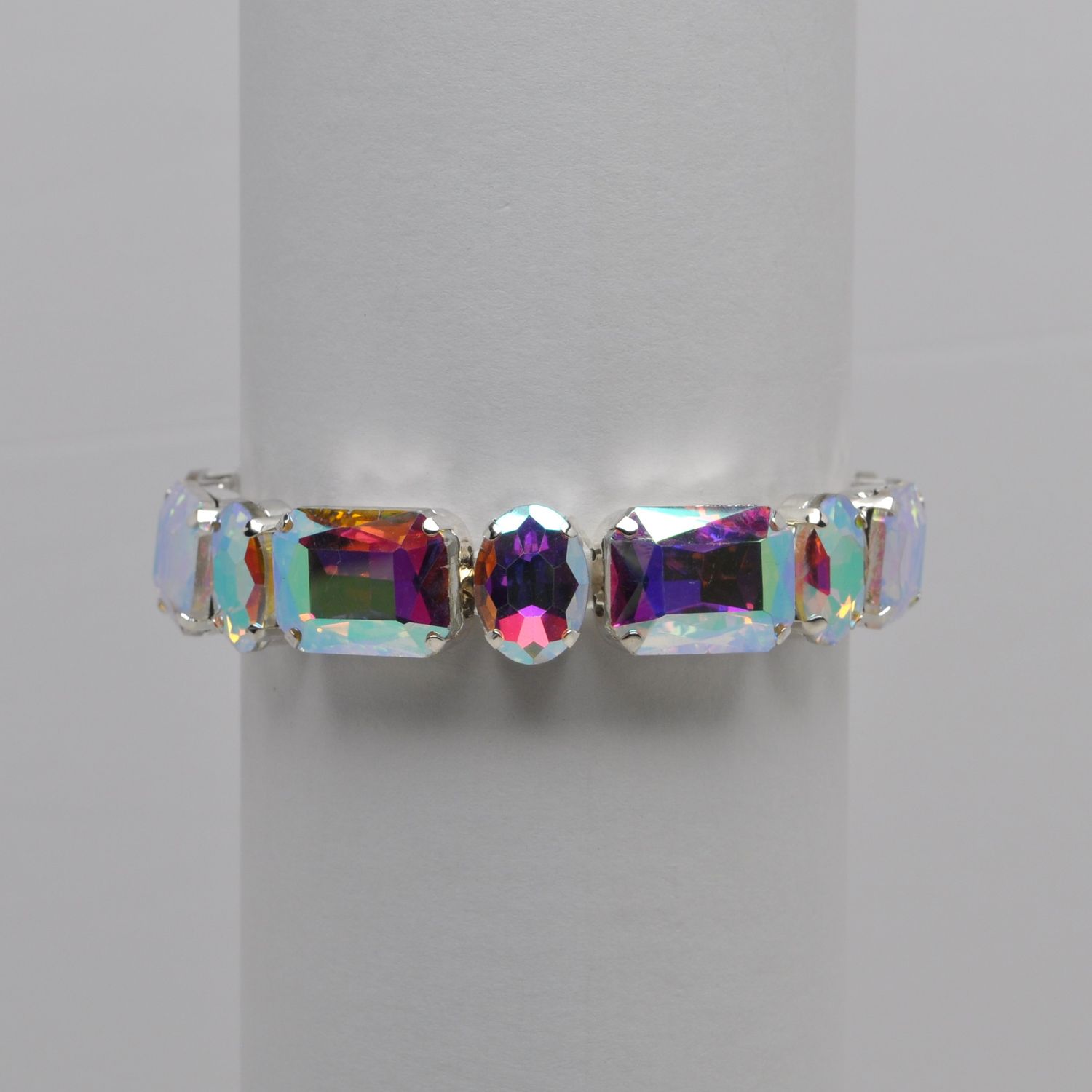 CC0083B3S AB/SIL OVAL RECT STN STRCH BRAC