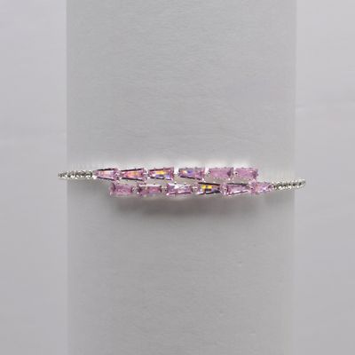 CC0067B33S1 CZ/LTROSE/S 1 ROW BAGETTE STONE WRAP BRC