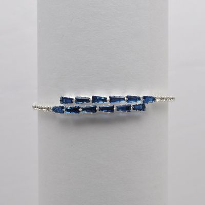 CC0067B8S1 CZ/NAVY/S 1 ROW BAGETTE STONE WRAP BRC