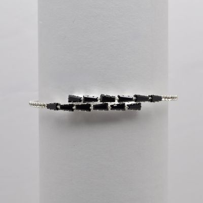 CC0067B2S1 CZ/JET/S 1 ROW BAGETTE STONE WRAP BRC