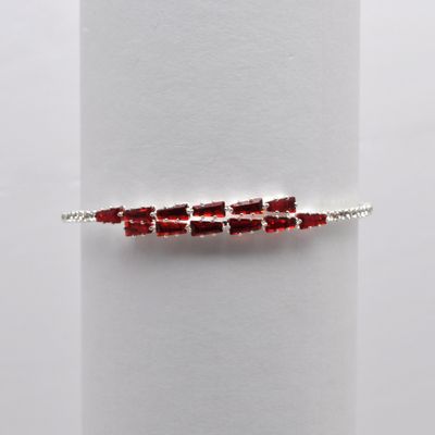 CC0067B10S1 CZ/SIAM/S 1 ROW BAGETTE STONE WRAP BRC