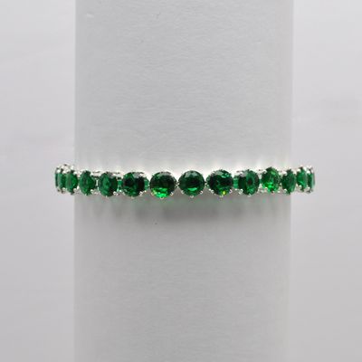 CC0065B18S EMERD/SIL 1 ROW STONE COIL WRAP BRC