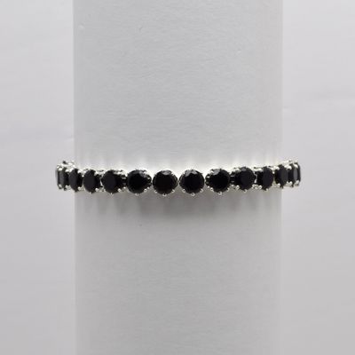 CC0065B2S JET/SIL 1 ROW STONE COIL WRAP BRC