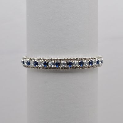 CC0069B8S1 CZ/NAVY/S 1 ROW DOTS WRAP BRAC