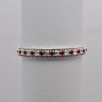 CC0069B10S1 CZ/SIAM/S 1 ROW DOTS WRAP BRAC