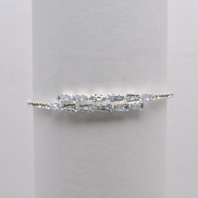 CC0067B1S CZ/S 1 ROW BAGETTE STONE WRAP BRC