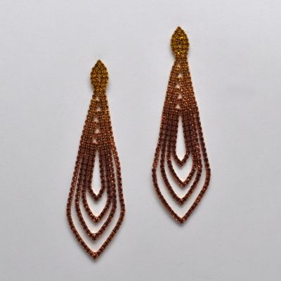 CC0078E61G PEACH/G OPEN MARQUISE STYLE MULTI LINE ER