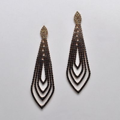 CC0078E2G7 JET/BLKDIA/G OPEN MARQUISE STYLE MULTI LINE ER