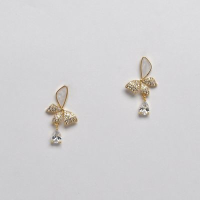 LB13035E1G CZ/G BOW CRYS/OPAL W'TRDR DNGL EAR