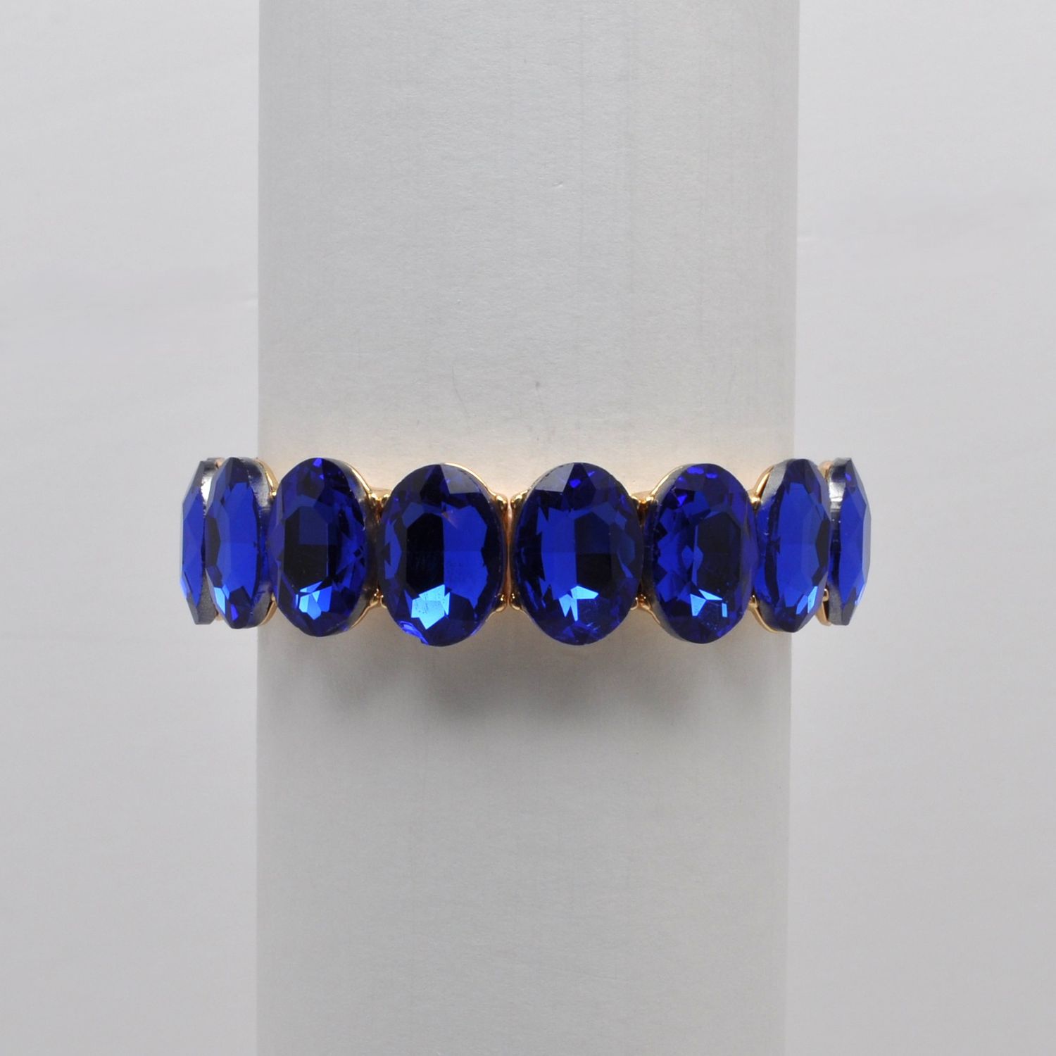 QQ3439B12G  SAPP/G OVAL STONE STRETCH BRCLT