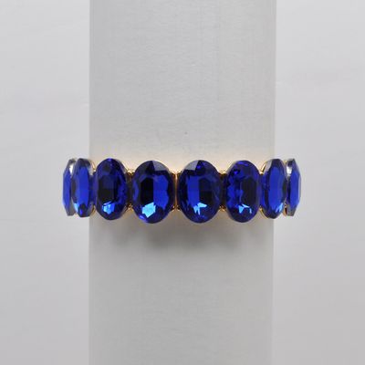 QQ3439B12G  SAPP/G OVAL STONE STRETCH BRCLT