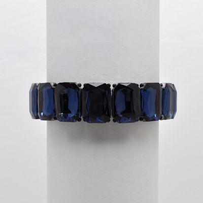 QQ3438B8H NAVY/H RECTANGLE STONE STRETCH BRCLT