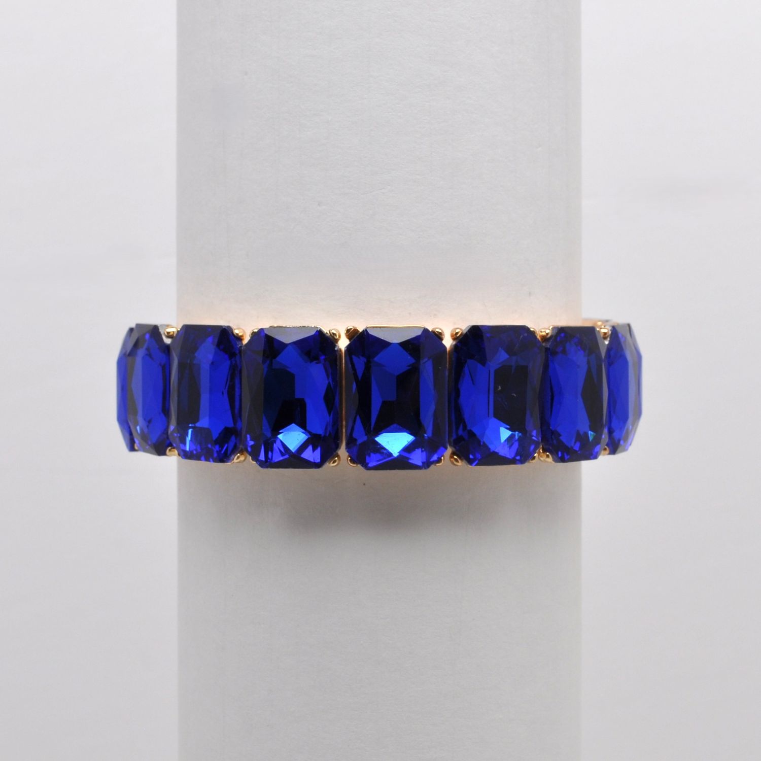 QQ3438B12G SAPP/G RECTANGLE STONE STRETCH BRCLT