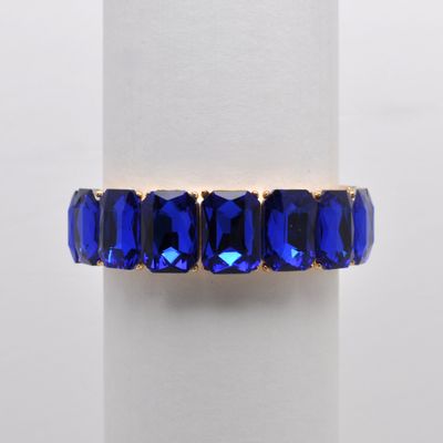 QQ3438B12G SAPP/G RECTANGLE STONE STRETCH BRCLT