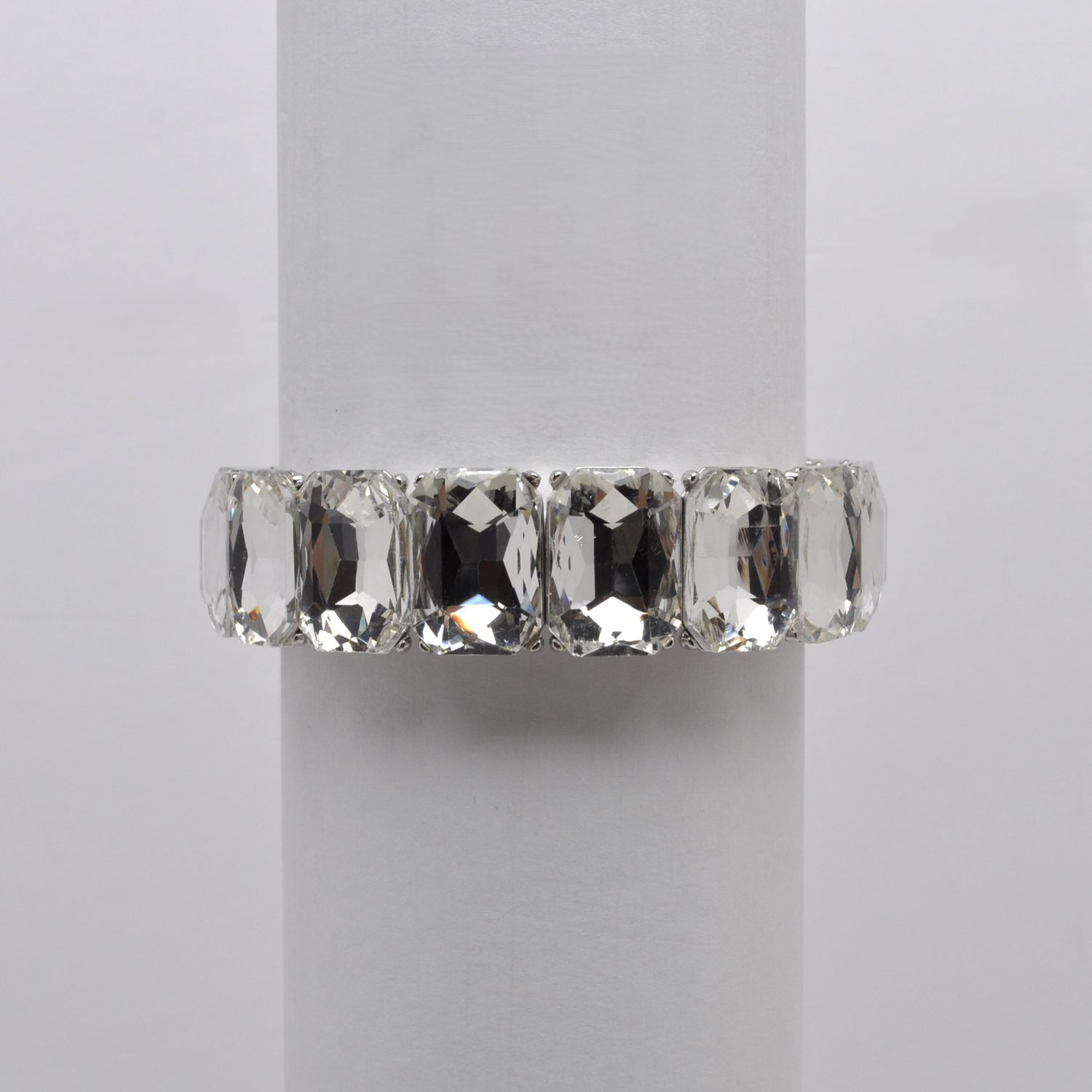 QQ3438B1S CRYS/S RECTANGLE STONE STRETCH BRCLT